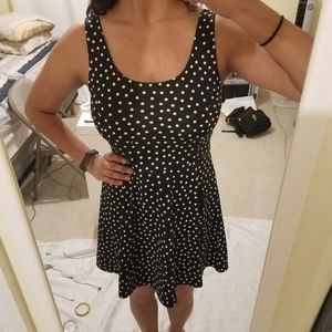 H&M divided black and white polka dot dress
